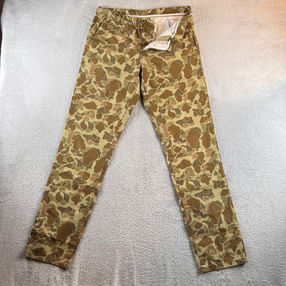 Carhartt WIP X' Cane Pant Mens 29x32 (32x32) Camo Ripstop Cotton Button Fly READ